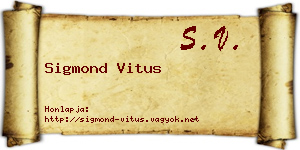 Sigmond Vitus névjegykártya