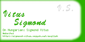vitus sigmond business card